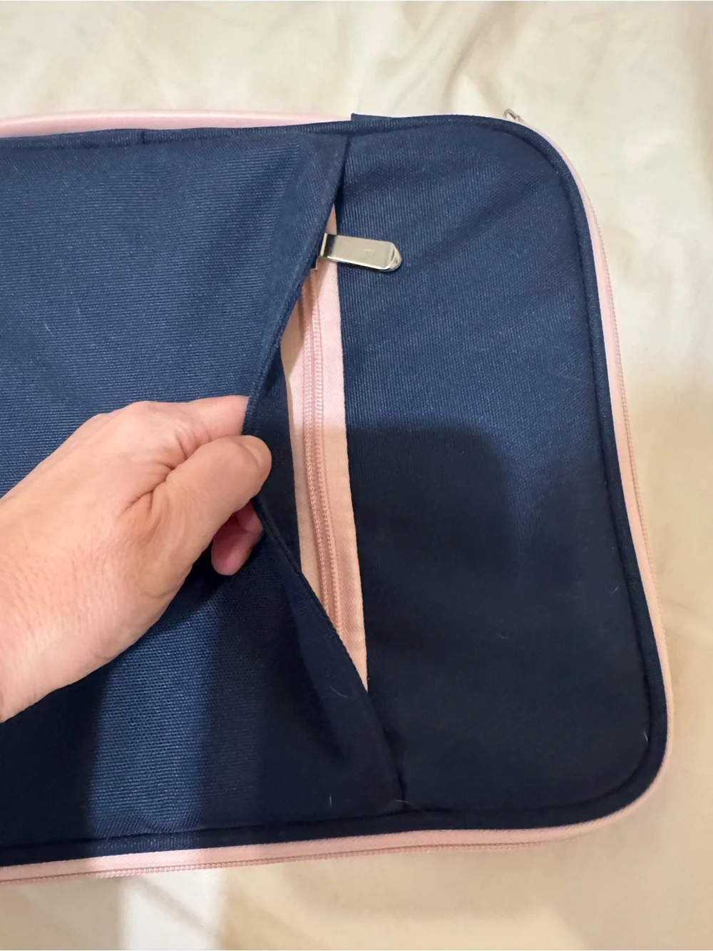 Navy and Pink Tech Sleeve Bags
